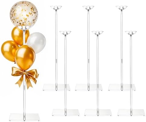 Clear Acrylic Balloon Stands for Table, Adjustable 15.75 Inch 23.6 Inch 31.5 Inch Reusable Balloon Stick Base