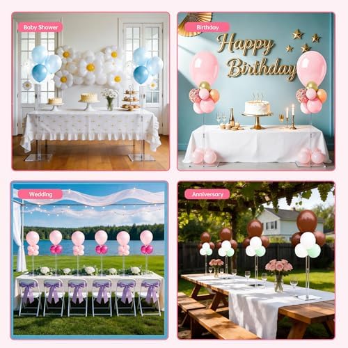 Clear Acrylic Balloon Stands for Table, Adjustable 15.75 Inch 23.6 Inch 31.5 Inch Reusable Balloon Stick Base, alternate view