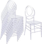 Clear Acrylic Chiavari Chairs, Modern Dining Chairs Set of 16, Accent Event Ghost Chairs for Wedding Party Event