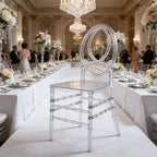 Clear Acrylic Chiavari Chairs, Modern Dining Chairs Set of 16, Accent Event Ghost Chairs for Wedding Party Event, alternate