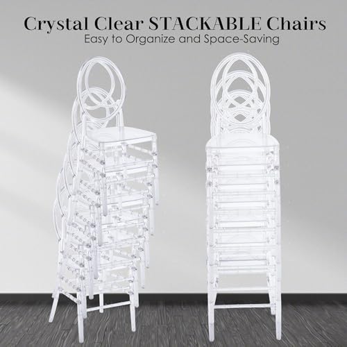Clear Acrylic Chiavari Chairs, Modern Dining Chairs Set of 20, Accent Event Ghost Chairs for Wedding Party Event, alternate