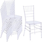 Clear Acrylic Chiavari Chairs, Modern Dining Chairs Set of 20, Accent Event Ghost Chairs for Wedding Party Event