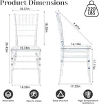 Clear Acrylic Chiavari Chairs, Modern Dining Chairs Set of 20, Accent Event Ghost Chairs for Wedding Party Event, alternate