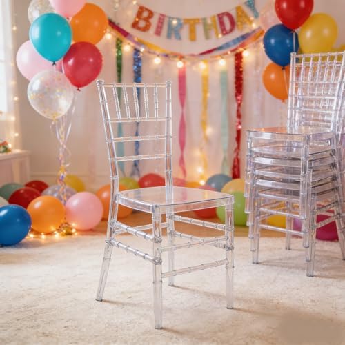 Clear Acrylic Chiavari Chairs, Modern Dining Chairs Set of 20, Accent Event Ghost Chairs for Wedding Party Event, alternate