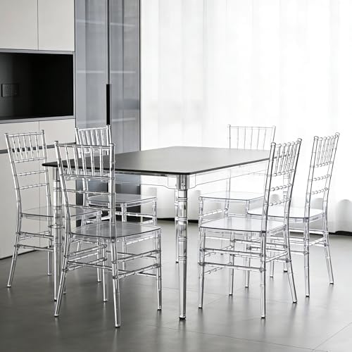 Clear Acrylic Chiavari Chairs, Modern Dining Chairs Set of 24, Accent Event Ghost Chairs for Wedding Party Event, alternate