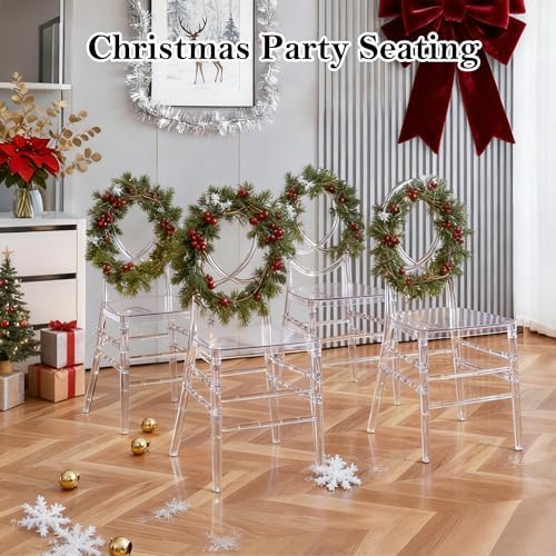 Clear Acrylic Chiavari Chairs, Modern Dining Chairs Set of 48, Accent Event Ghost Chairs for Wedding Party Event, alternate