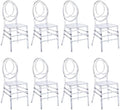 Clear Acrylic Chiavari Chairs, Modern Dining Chairs Set of 8, Accent Event Ghost Chairs for Wedding Party Event