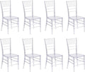 Clear Acrylic Chiavari Chairs, Modern Dining Chairs Set of 8, Accent Event Ghost Chairs for Wedding Party Event