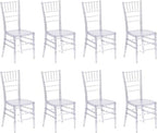 Clear Acrylic Chiavari Chairs, Modern Dining Chairs Set of 8, Accent Event Ghost Chairs for Wedding Party Event