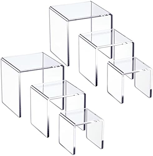 Clear Acrylic Display Risers 2 Sets in 3"x4"x5" in Transparent
