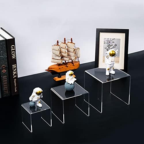 Clear Acrylic Display Risers 2 Sets in 3"x4"x5" in Transparent, alternate view 2