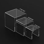 Clear Acrylic Display Risers 2 Sets in 3"x4"x5" in Transparent, alternate view 3