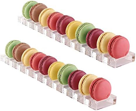 Clear Acrylic Macaron/Cookies Display Tray, 2 Packs (Capacity:10) in Clear