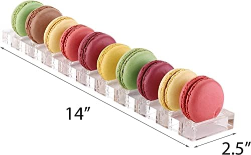 Clear Acrylic Macaron/Cookies Display Tray, 2 Packs (Capacity:10) in Clear, alternate view 2