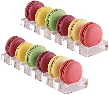 Clear Acrylic Macaron/Cookies Display Tray, 2 Packs (Capacity:6) in Clear