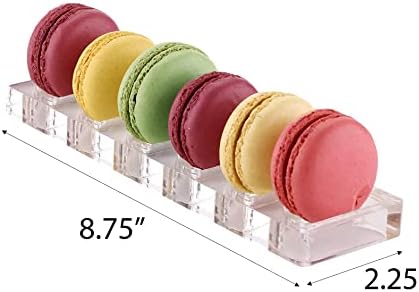 Clear Acrylic Macaron/Cookies Display Tray, 2 Packs (Capacity:6) in Clear, alternate view 2