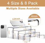 Clear Acrylic Risers Display Stands Multi-Size in L: 6.3"/5.5"/4.7"/4" in Clear, alternate view 2