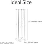 Clear Acrylic Vases Flower Stand Wedding Centerpieces with Hanging Glass Tealight Globe Candle Holders for Event, alternate
