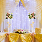 Clear Acrylic Vases Flower Stand Wedding Centerpieces with Hanging Glass Tealight Globe Candle Holders for Event, alternate