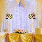 Clear Acrylic Vases Flower Stand Wedding Centerpieces with Hanging Glass Tealight Globe Candle Holders for Event, alternate