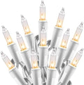 Clear Christmas Lights Set 100 Count 20 Feet Incandescent Bulb in Warm White