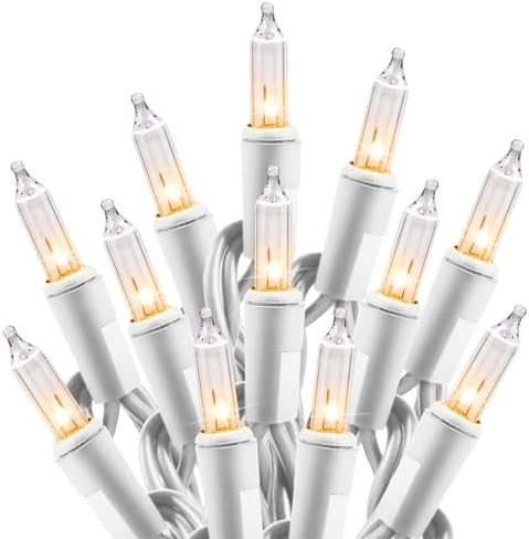 Clear Christmas Lights Set 100 Count 20 Feet Incandescent Bulb in Warm White