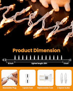 Clear Christmas Lights Set 100 Count 20 Feet Incandescent Bulb in Warm White, alternate view 2