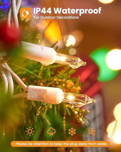 Clear Christmas Lights Set 100 Count 20 Feet Incandescent Bulb in Warm White, alternate view 3