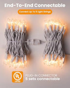 Clear Christmas Lights Set 100 Count 20 Feet Incandescent Bulb in Warm White, alternate view 5