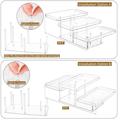 Clear Cupcake Stand, 3 Tiered Acrylic Dessert Table Display Set in Clear, alternate view 4