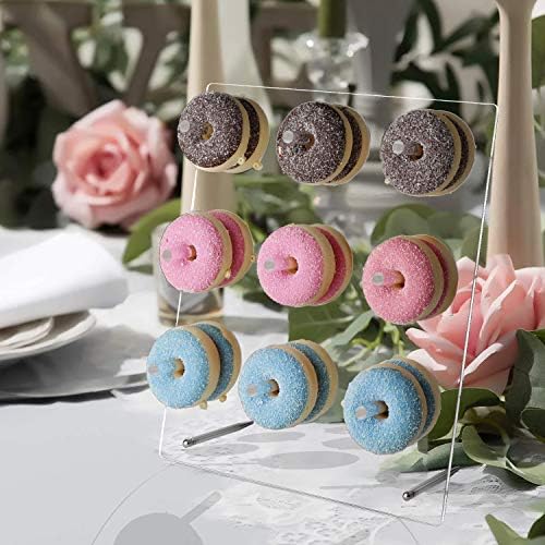 Clear Donut Stands, Acrylic Donut Wall Display Stand, 2 Pack Donut Board for Dessert Table, Bagel Doughnuts, alternate view 6