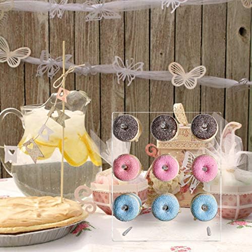 Clear Donut Stands, Acrylic Donut Wall Display Stand, 2 Pack Donut Board for Dessert Table, Bagel Doughnuts, alternate view 7