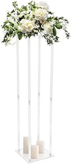 Clear Flower Stand, 40 Inch Tall 10 Inch Dia. Wedding Decoration Table Centerpiece Clear Acrylic Floor Vase