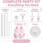 Clear Pink Balloon Column Stand Kit with Base&Pole for Floor&Table Party Decor in 2 Count (Pack of 1) in Jelly, alternate