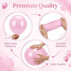 Clear Pink Balloon Column Stand Kit with Base&Pole for Floor&Table Party Decor in 2 Count (Pack of 1) in Jelly, alternate