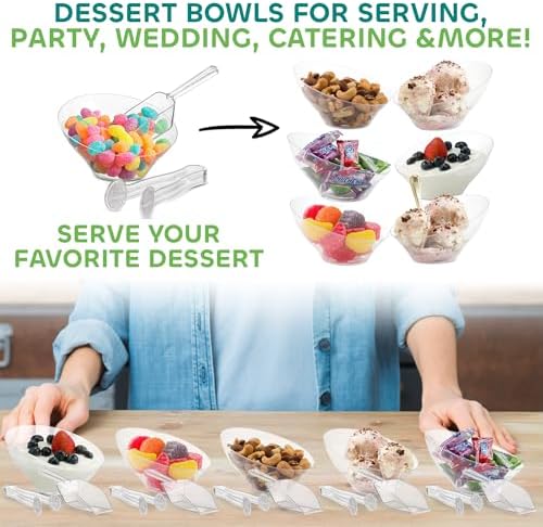 Clear Plastic Candy Bowls 6 oz (32 Pcs Set) - Candy Bar Container Display, alternate view 5