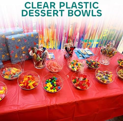 Clear Plastic Candy Bowls 6 oz (32 Pcs Set) - Candy Bar Container Display, alternate view 7