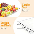 Clear Plastic Serving Tray with Handles, BPA-Free Storage Organizer Tray -2 Pack Large Trays 16"x11.5" Reusable, alternate