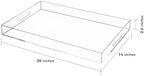 Clear Rectangular 14x20 Inches Acrylic Ottoman Tray Decorative Serving Tray with Cutout Handles Organizer Tray, alternate