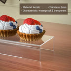 Clear Riser Display Shelf 3pcs, Desktop Rectangular Acrylic Display Shelves Storage Organizer, Acrylic Stands, alternate view