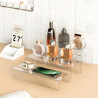 Clear Riser Display Shelf 3pcs, Desktop Rectangular Acrylic Display Shelves Storage Organizer, Acrylic Stands, alternate view