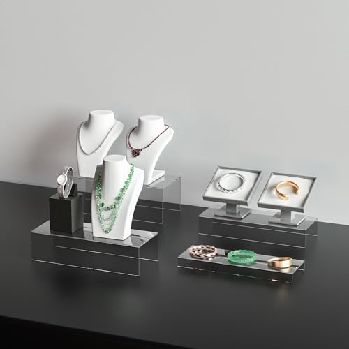 Clear Riser Display Shelf 3pcs, Desktop Rectangular Acrylic Display Shelves Storage Organizer, Acrylic Stands, alternate view