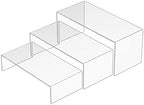 Clear Riser Shelf 3pcs, Desktop Rectangular Acrylic Display Shelves Organizer, Acrylic Stands for Funko Pop