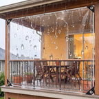 Clear Tarp 8' x 20' PVC 14 Mil Clear Tarps Heavy Duty Waterproof, 400g/m2 Clear Tarps Vinyl with Grommets for, alternate view