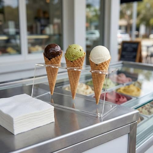 Clear Tek 7.1 x 2.8 x 3.2 Ice Cream Cone Holder, 1 Premium Popcorn Cone Holder - Compatible Cones Are Sold, alternate view 4