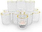 Clear Votive Candle Holders, Glass Tealight Candle Holders Bulk with Rim for Wedding Table Centerpiece Birthday