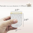 Clear Votive Candle Holders, Glass Tealight Candle Holders Bulk with Rim for Wedding Table Centerpiece Birthday, alternate