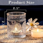 Clear Votive Candle Holders Set of 24- Glass Tea Light Candle Holders Bulk in Clear, alternate view 3