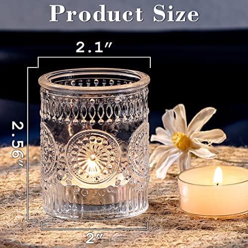 Clear Votive Candle Holders Set of 36- Glass Tea Light Candle Holders Bulk in Clear, alternate view 3
