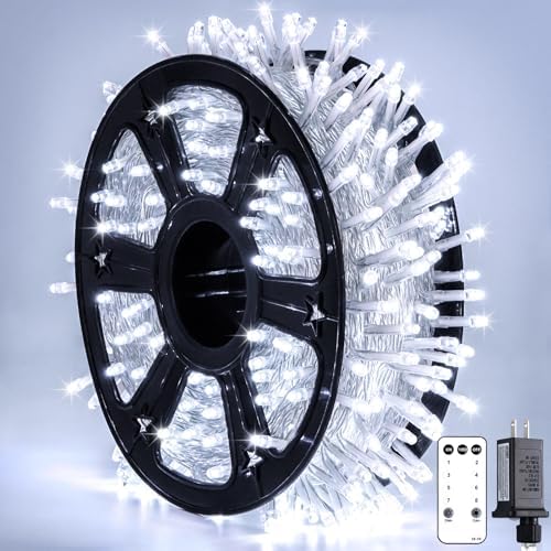 Clear Wire 720LED 230 FT White Christmas Lights with 8 Modes
